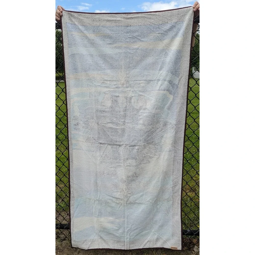 Vtg Unicorn Panther Leopard Hilasal Large Beach Towel Cotton Fantasy Oversized